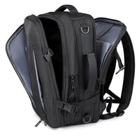 CompressX Go vacuum compression backpack showing organized storage