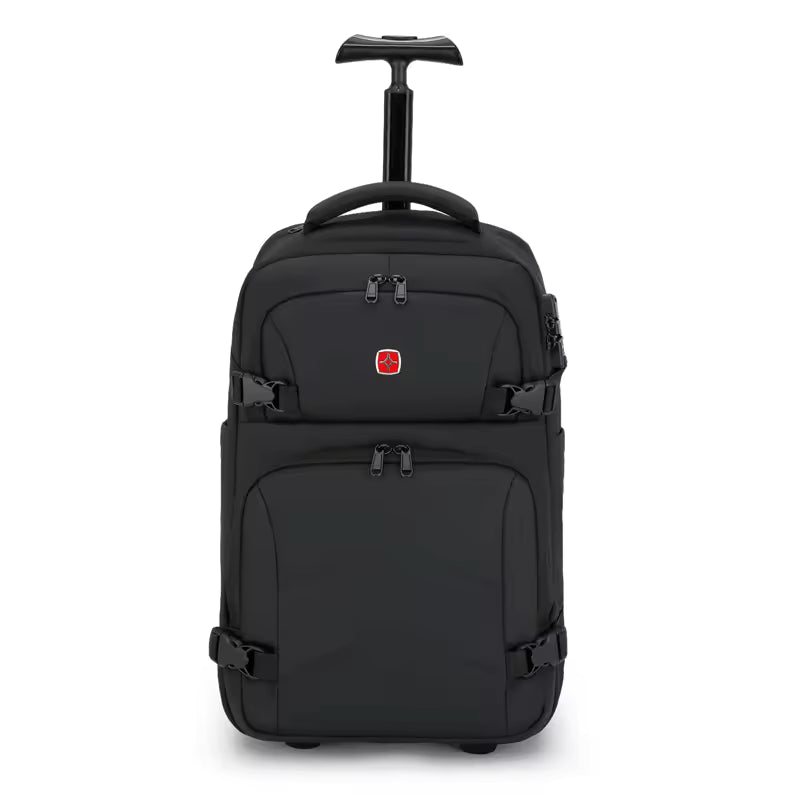 GlideRoll Pro Large Capacity Trolley Travel Bag front view black