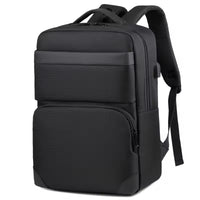 Nova Edge Premium Laptop Backpack front view in black