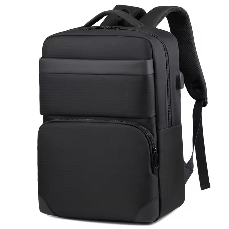 Nova Edge Premium Laptop Backpack front view in black