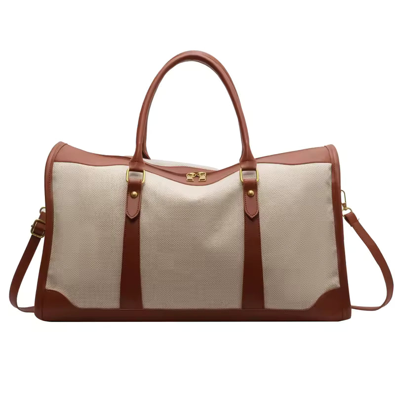 Voyage Weekender Travel Duffle Bag front view in brown